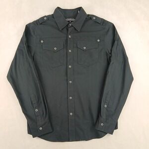Affliction Medium Mens Shirt Button Up Long Sleeve Embroidered 21x27 Fits‎ Small